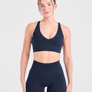 AYBL Navy V-Neck Seamless Racerback Sports Bra